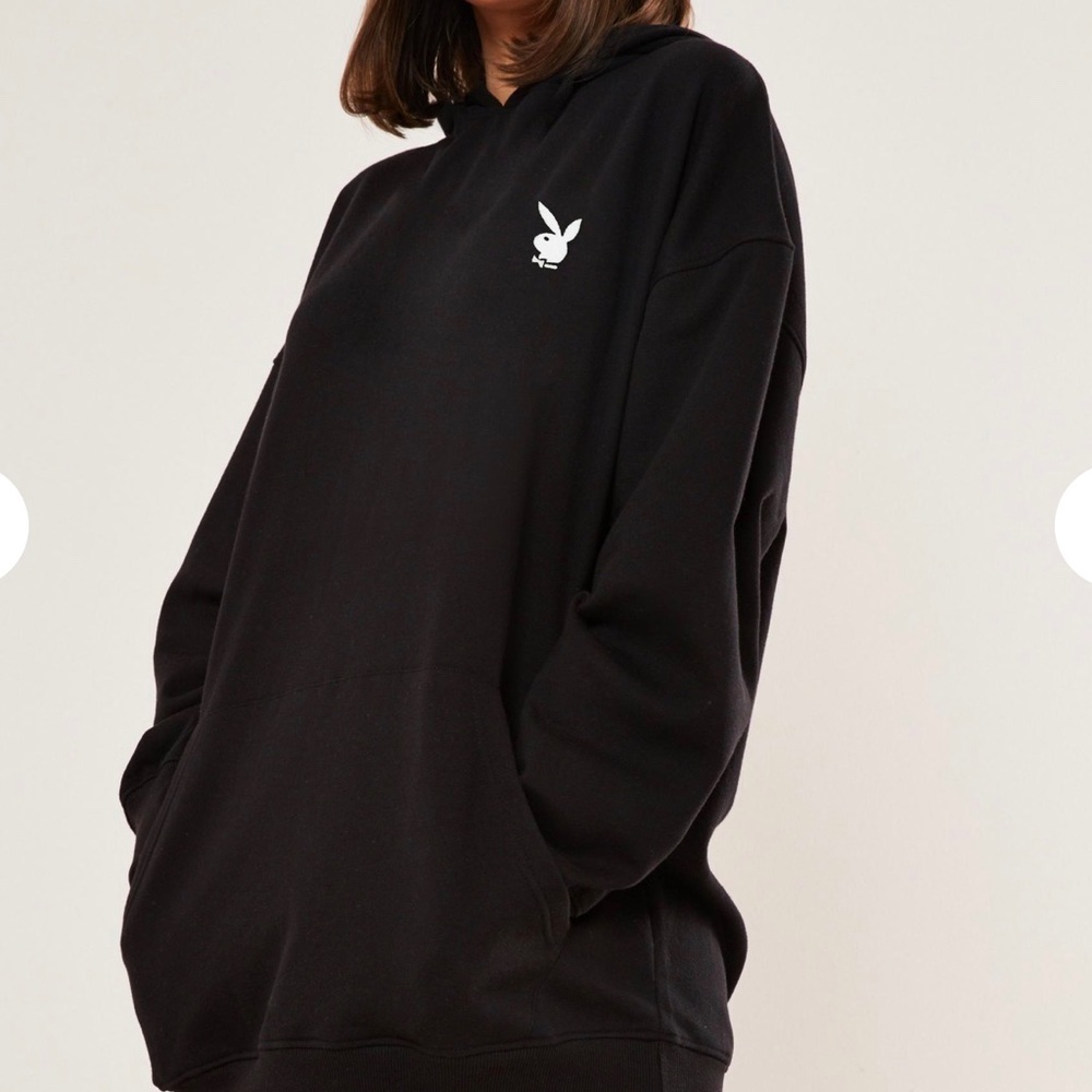 Playboy Black Cherry Graphic Hoodie Dress - Picture 4 of 5